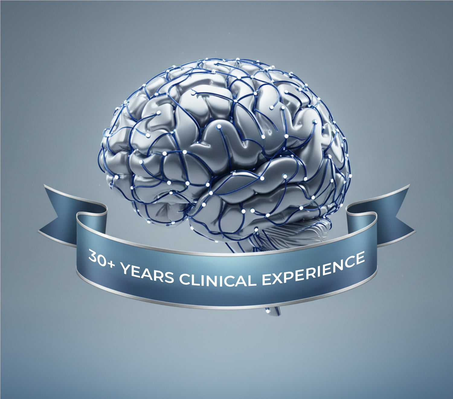 3D model of a brain '30+ Years Clinical Experience'